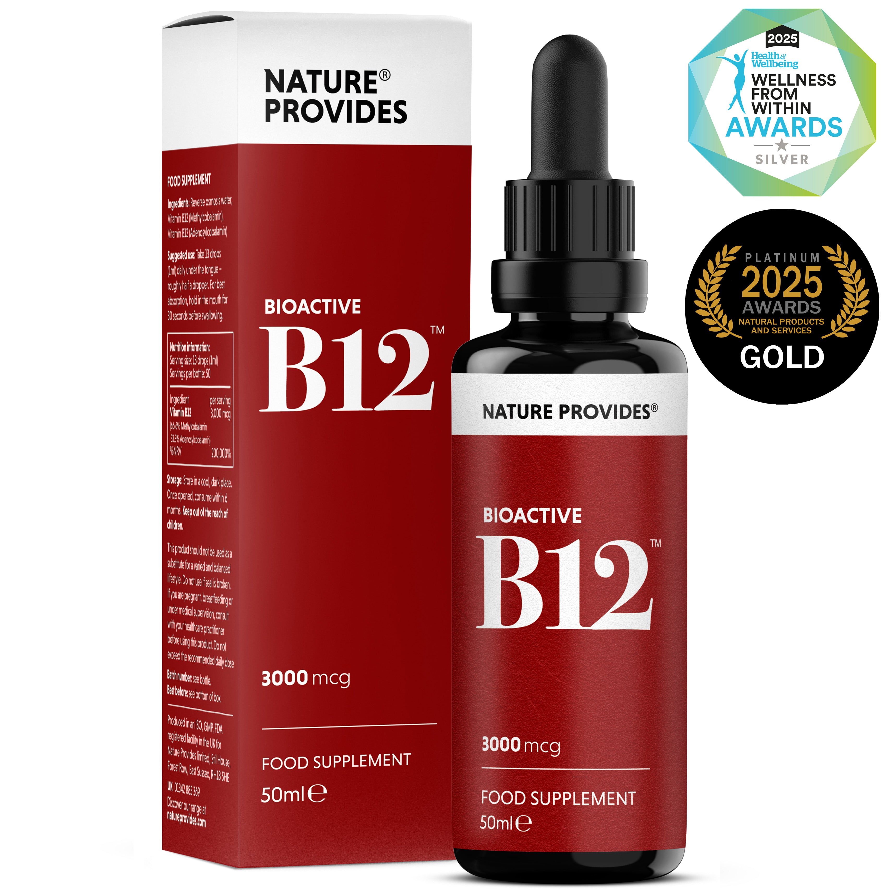 Liquid Vitamin B12 (3000mcg) - 50ml | MADE IN UK | Like B12 injections Liquid Vitamin B12 (3000mcg) - 50ml | MADE IN UK | Like B12 injections