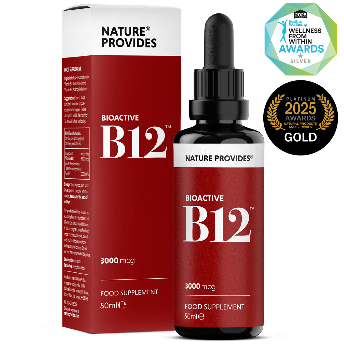 Liquid Vitamin B12 (3000mcg) - 50ml | MADE IN UK | Like B12 injections Liquid Vitamin B12 (3000mcg) - 50ml | MADE IN UK | Like B12 injections
