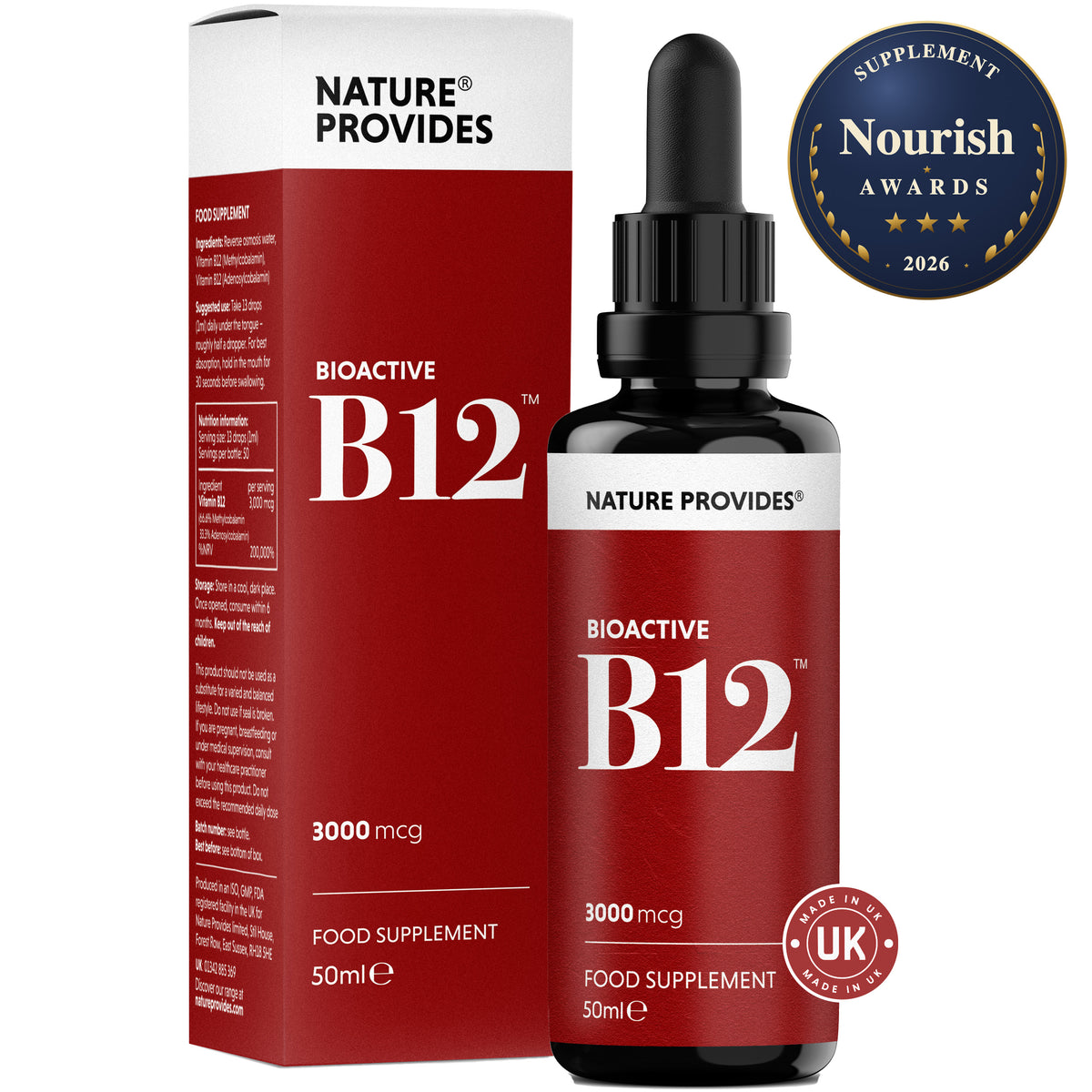 Bioactive B12 (3000 mcg) Liquid Coenzyme Vitamin B12 - 50ml