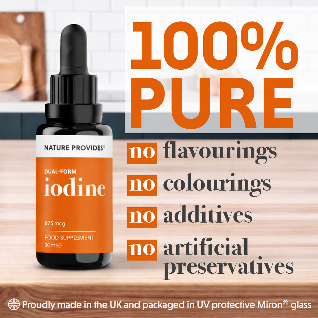 Iode en double forme (675 mcg) extrait d'algues naturelles - 30 ml