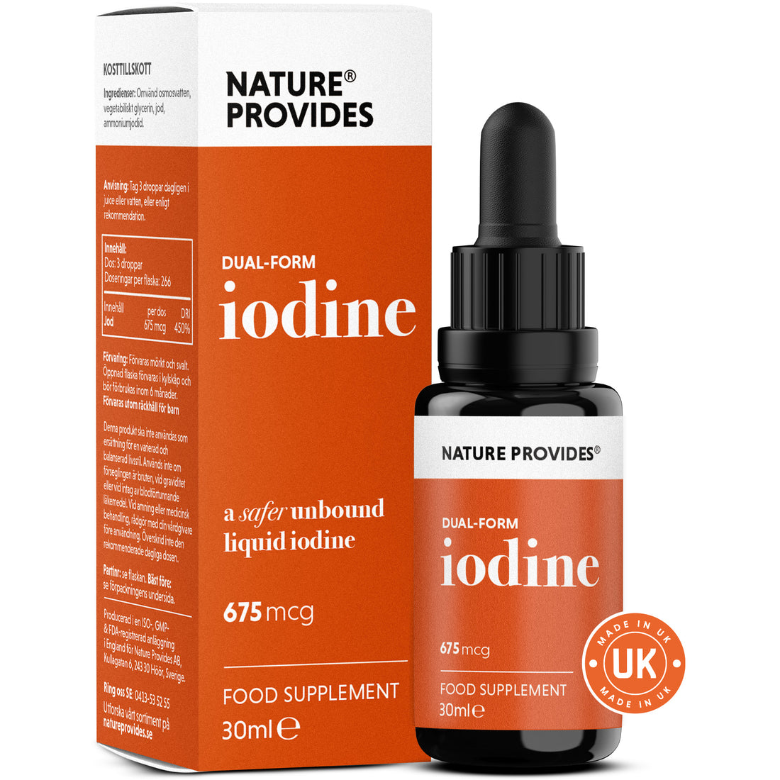 Iode en double forme (675 mcg) extrait d'algues naturelles - 30 ml