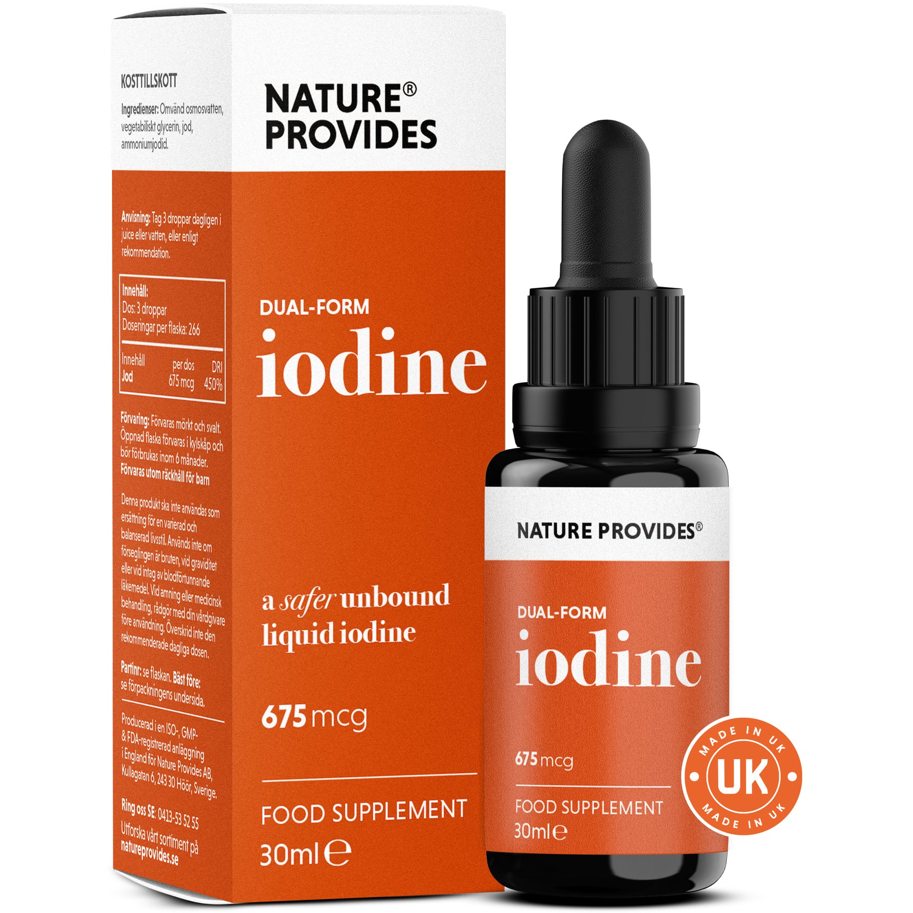 Dual-Form Iodine (675mcg) Extracted From Natural Kelp - 30ml