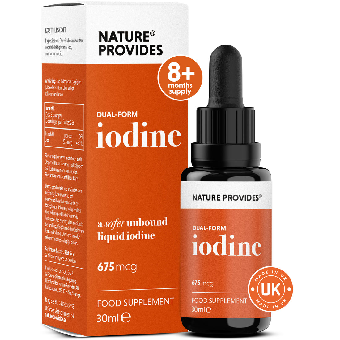 Dual-Form Iodine (675mcg) Extracted From Natural Kelp - 30ml