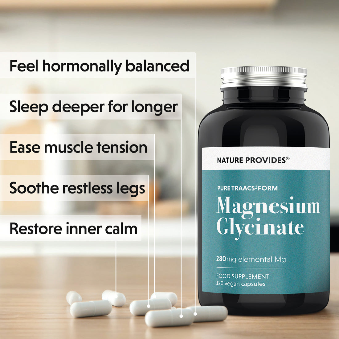 TRAACS® Magnesium Glycinate (280mg) - 120 Capsules