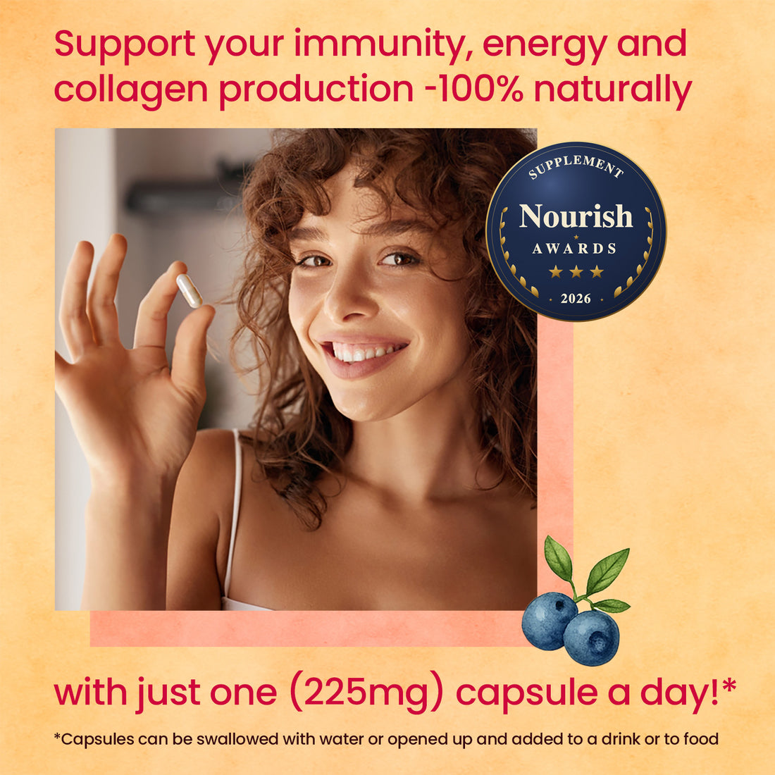 naturaC® (225mg) Organic Whole Food Vitamin C - 90 Capsules