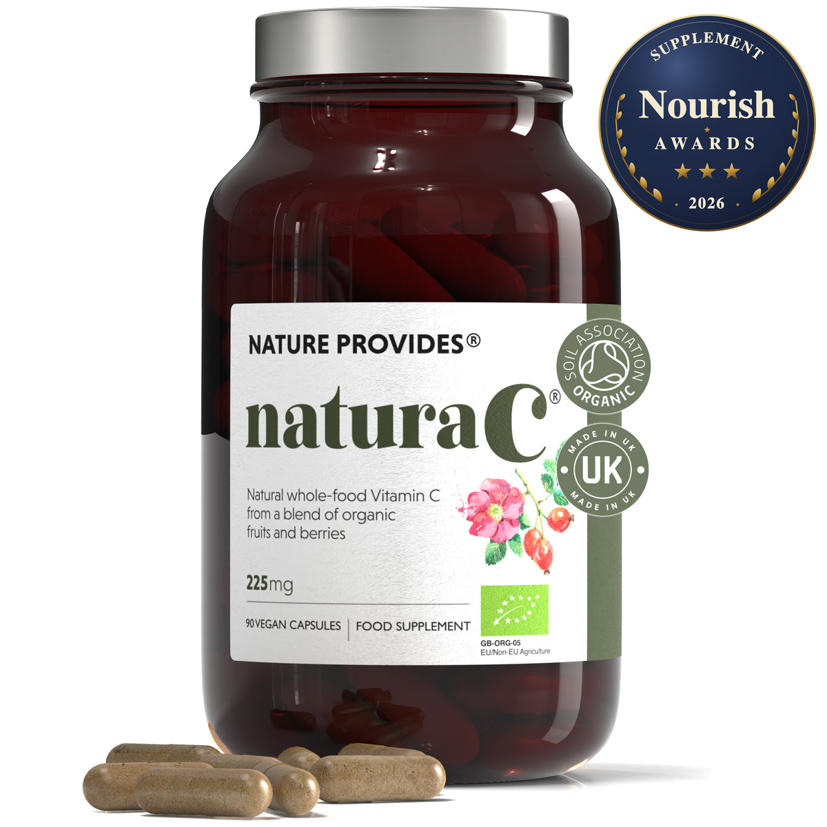 naturaC® (225mg) Organic Whole Food Vitamin C - 90 Capsules