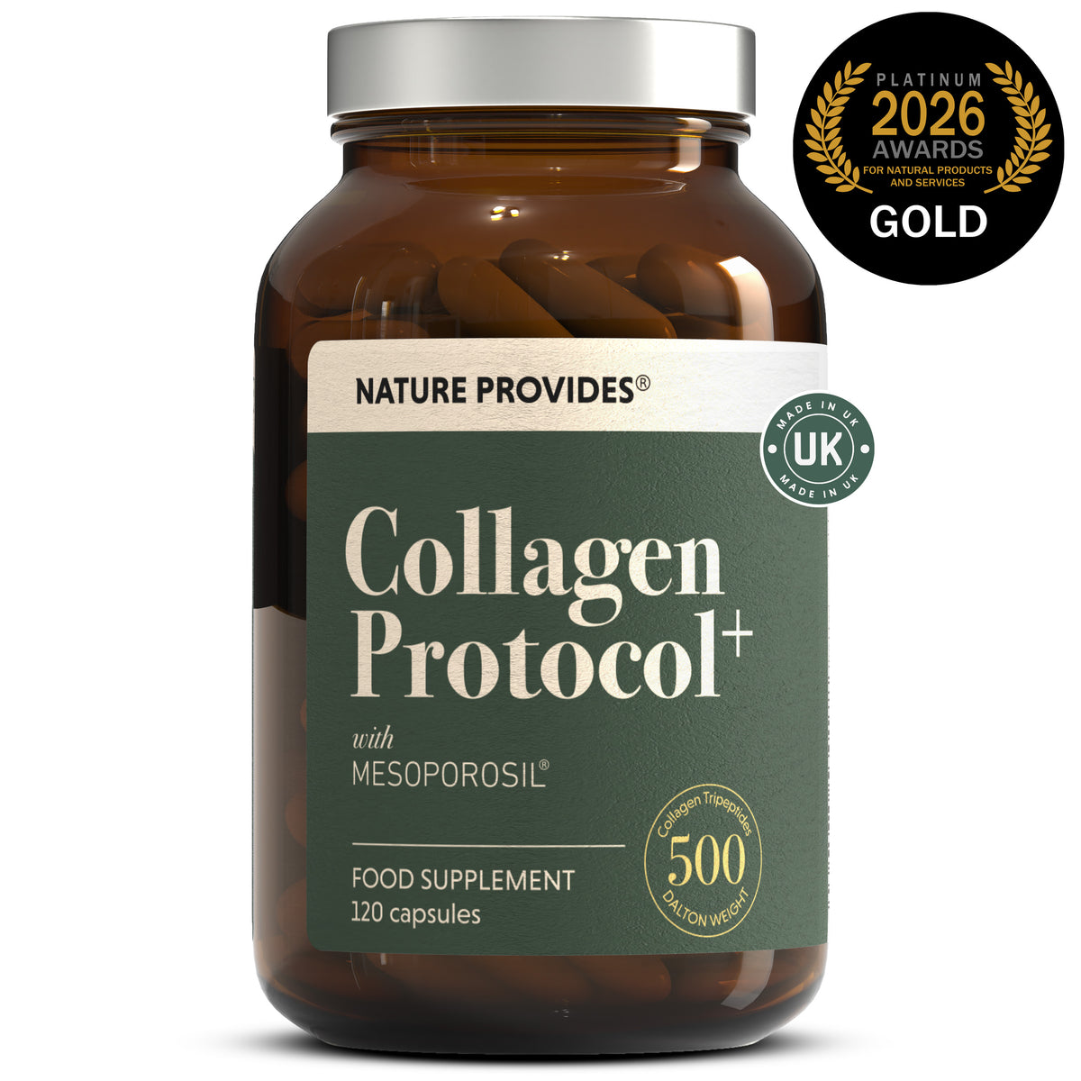 Collagen Protocol+ 500 Da Marine Collagen with Organic Vitamin C - 120 Caps