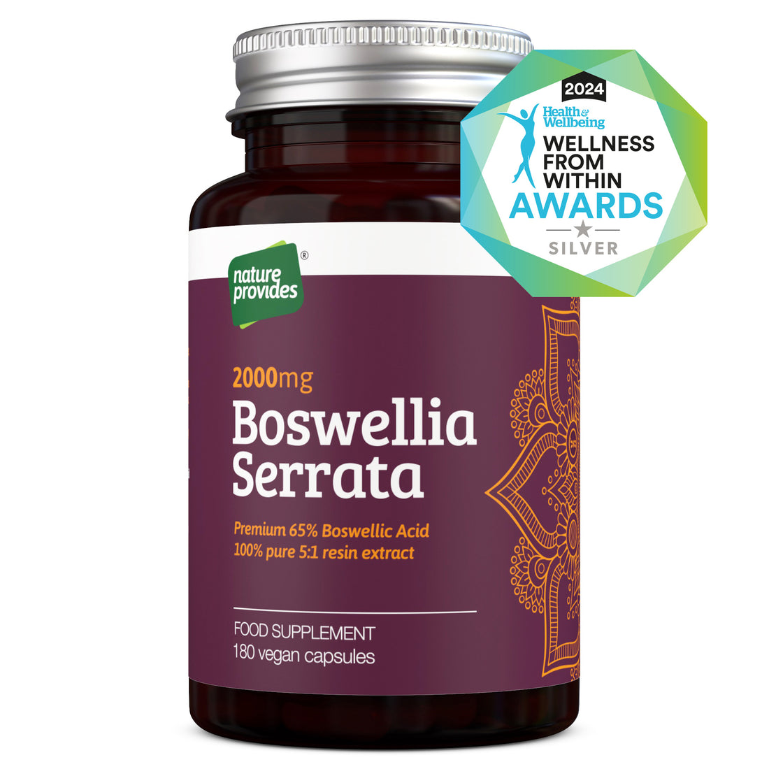 Boswellia Serrata 5:1 Extrakt 2000mg | 65 % standardisierte Boswelliasäure - 180 vegane Kapseln