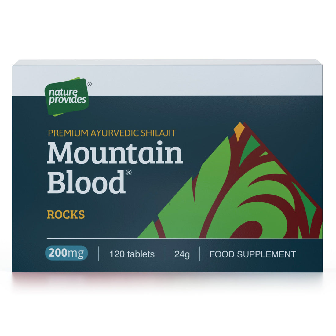 Mountain Blood® Rocks - Premium Ayurvedic Shilajit - 120 x 200mg tablets - Nature Provides