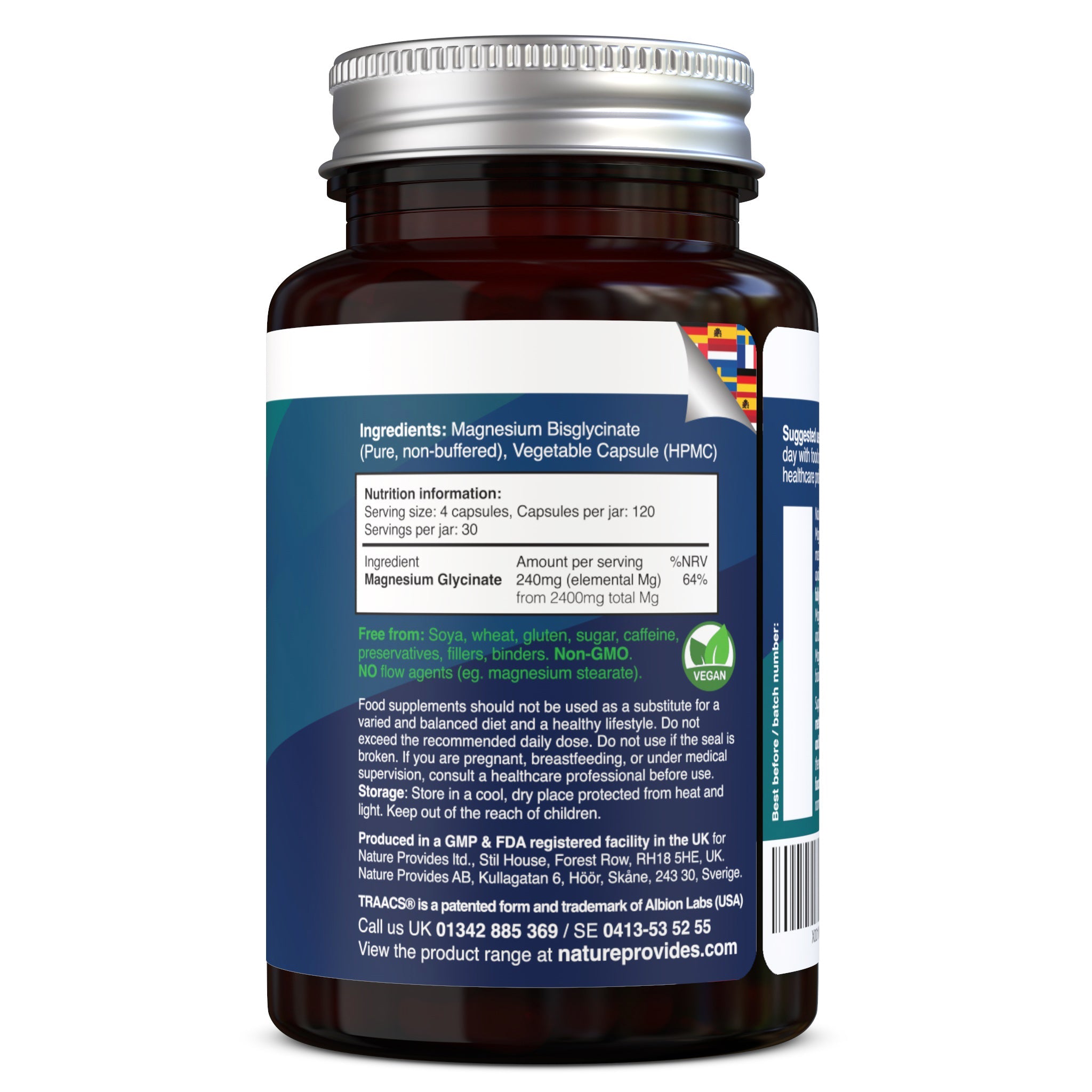 Pure Magnesium Glycinate / Bisglycinate (TRAACS® - form) Made in UK - Nature Provides